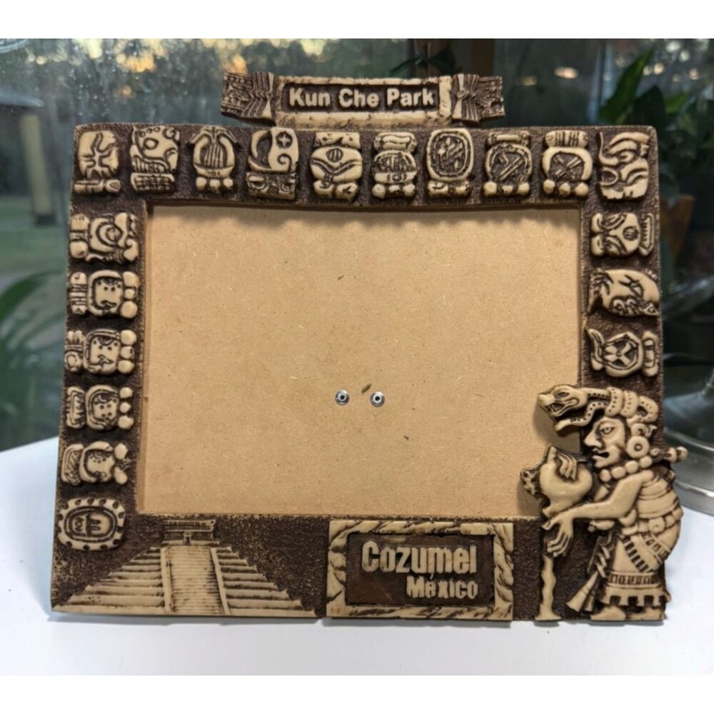 Cozumel Mexico Mayan Aztec Souvenir Photo Frame Kun Che Park 5x7